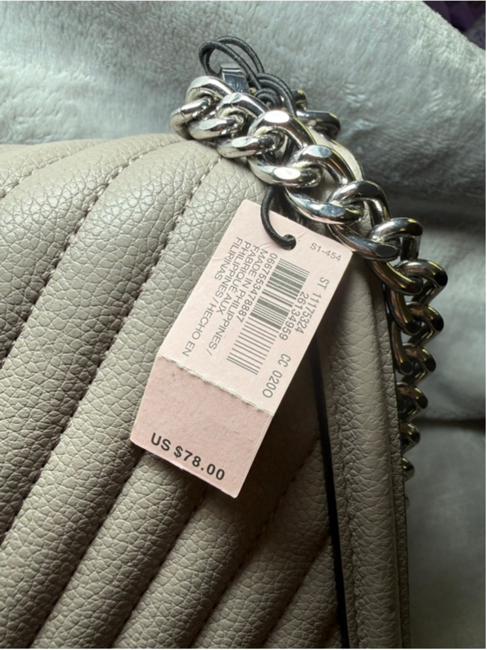 Women's Victoria's Secret Crossbody Bag One Size Taupe Silver - Picture 2 of 5